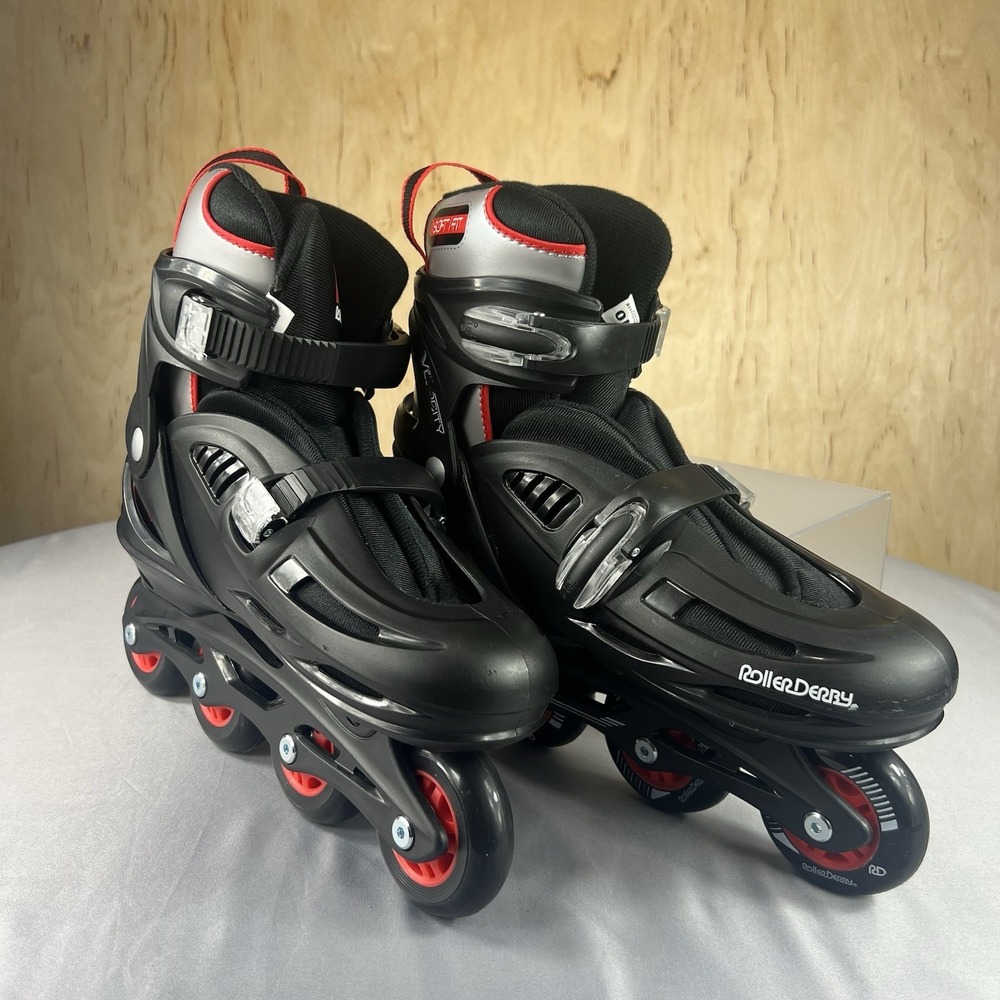 Roller Derby Velocity Adjustable Inline Skates Adult 7-10 Black Red
